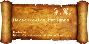 Herschkovics Marianna névjegykártya